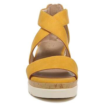 Naturalizer SOUL Goodtimes Wedge Sandals - Yellow Suede