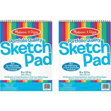 Melissa & Doug Sketch Pad - 50 Sheets, 2-Pack - Creative Fun