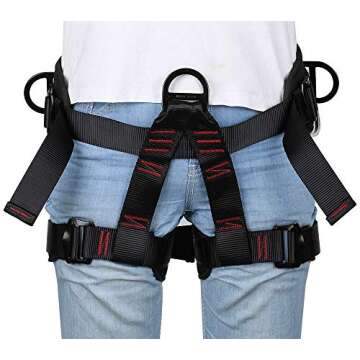 HandAcc Professional Half Body Climbing Safety Belt - Thickened Gear for Outdoor Adventures