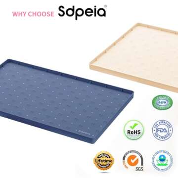 Sdpeia Under Sink Organizer Waterproof Under Sink Mat for Kitchen and Bathroom - Protects Cabinets from Leaks 19 x 12 inches Shelf Liner Feeding Mat Litter Mat(Abyssal Blue)