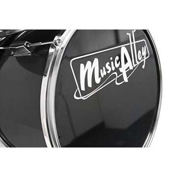 Kids Drum Set 3 Piece Metallic Black for Music Lovers