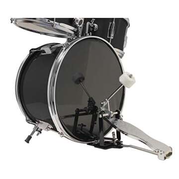 Kids Drum Set 3 Piece Metallic Black for Music Lovers