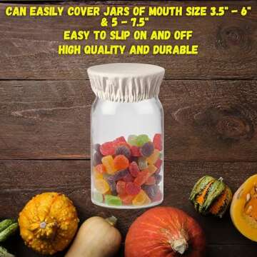 Hell Blues 4 - Pack Linen Bowl/Jar Cover Breathable Fabric Machine Washable Cloth Mason Organic Jar Lids ~ Small to Medium bowl covers (2M, 2S)