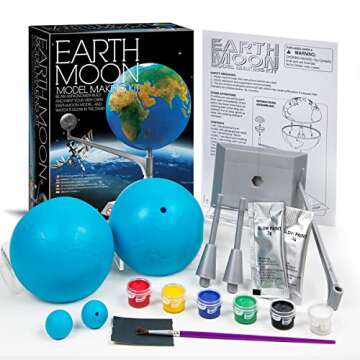 4M Kidzlabs Earth & Moon Model Kit – STEM Toys Science Lab DIY Orbit Planetarium Educational Gift