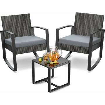 Stylish 3 Piece Wicker Patio Furniture Set for Outdoor Spaces