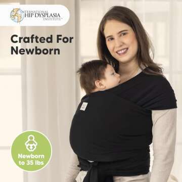 KeaBabies Baby Wrap Carrier - Comfortable, Stylish, and Versatile for Parents