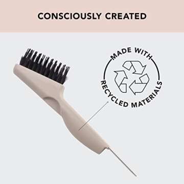 Kitsch Double Sided Hair Brush Cleaner Tool 2-in-1 Comb Cleaner | Eco-Friendly Double Edge Hair Remover Brush & Hairbrush Cleaner Solution for Hair Brush Maintenance, Gifts for Women