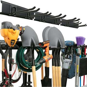 Garage Tool Organizer Wall Mount - Durable Storage for Garden Tools