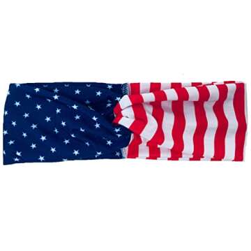 Shimmer Anna Shine Red White and Blue Patriotic American Flag Twist Headband USA (American Flag Headband)