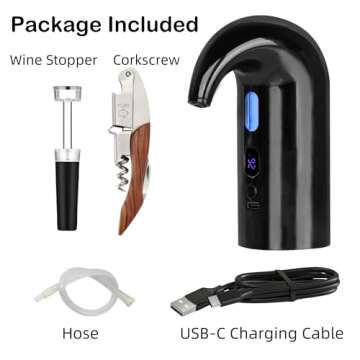 Electric Wine Aerator, Wine Decanter Pump Dispenser Gifts Set,Automatic Wine Aerator Pourer Spout. Wine Dispenser Pump Wine Accessories, Wine Gifts for Women Wine Lovers Black…