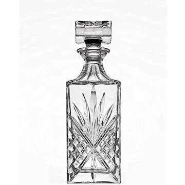 James Scott Crystal Decanter for Whiskey, Liquor and Bourbon - 25 Oz. | Irish Cut design | Gift Box