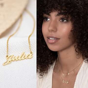 Personalized Name Necklace - Custom Gold Plated Jewelry