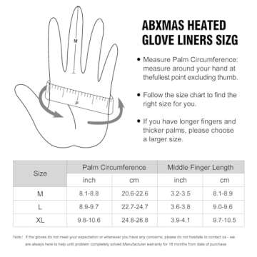 ABXMAS Rechargeable Heated Gloves for Men Women,7.4V 3200 mAh Electric Battery Heated Ski Gloves 3 Heating Level,Waterproof Touchscreen Heating Gloves for Outdoor Work Arthritis Motorcycle Cycling