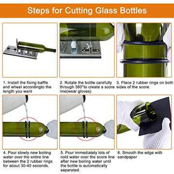 Glass Bottle Cutter, Upgrade Glass Cutter for Bottles, DIY Bottle Cutter & Glass Cutter Kit for Cutting Wine, Beer, Liquor, Whiskey, Alcohol, Champagne,Alcohol Round Bottles