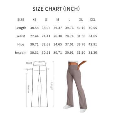 Trendy Queen Women's Wide Leg Yoga Pants Bootcut Workout Flare Leggings Trendy High Waisted Fold Over 2024 Fall Outfits Black XS