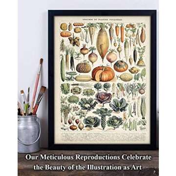 Antique Heirloom Legumes and Root Crops Vegetables 11x14 Unframed Print – Vintage Botanical and Food-Themed Wall Art, Garden Vegetable Artwork, Heritage Vegetable Guide, Kitchen & Farmhouse Décor