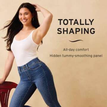 Levi Strauss Signature Gold Women's Totally Shaping Pull-on Skinny Jeans (Available in Plus Size), Black Opal, 2 Short