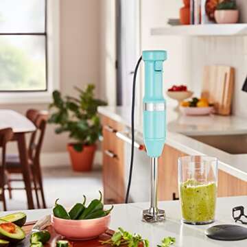 KitchenAid 1L Hand Blender - Aqua Sky, Variable Speed