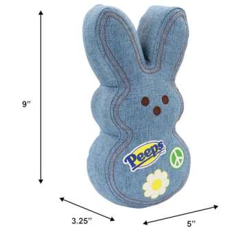 Animal Adventure | Shaggy Bunny Peeps | 9” Collectible Plush | Light Blue Denim Bunny