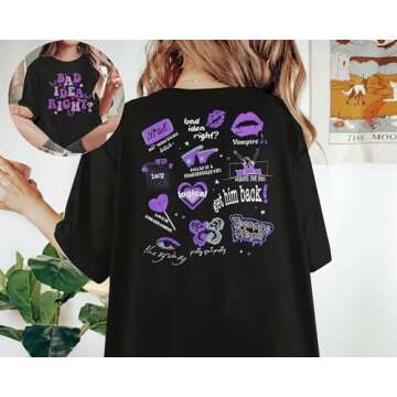 Concert Shirt Women Oversized Bad Idea Right Shirts Retro Country Music Shirt Oversized Music Lover Fans Tee Tops Black