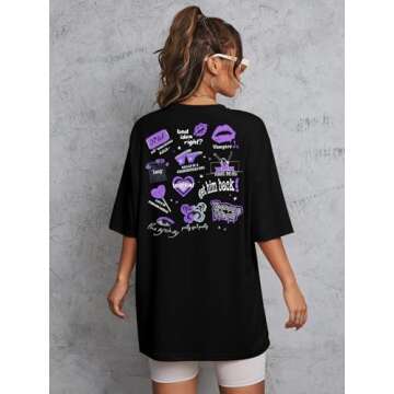 Concert Shirt Women Oversized Bad Idea Right Shirts Retro Country Music Shirt Oversized Music Lover Fans Tee Tops Black