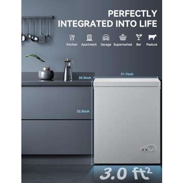 Compact Chest Freezer - 5.0 Cu Ft Energy Efficient