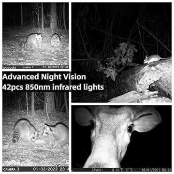 WOSODA Trail Camera 2 Pack 30MP 1080P HD - Game Camera with 32GB SD Card, Fast Trigger Time Infrared Night Vision Hunting Camera, Waterproof Wildlife Camera for Monitoring