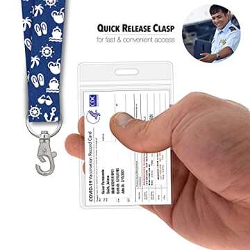 Waterproof Vaccine Card Holder & Lanyard [2-Pack] 4x3 CDC Vaccination ID Protector for Travel, Cruise, & Anywhere Immunization Cards Needed in 2024 & 2025