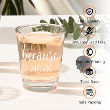 Funny Coworker Shot Glasses for Boss Day Gifts