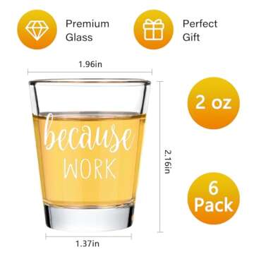 Funny Coworker Shot Glasses for Boss Day Gifts