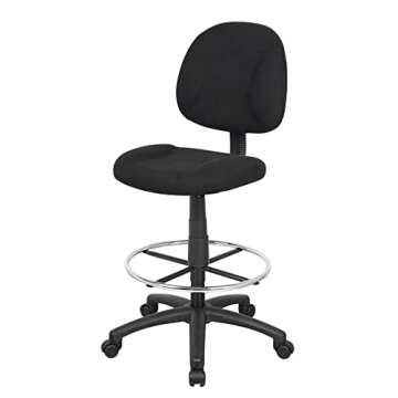 Boss Office Products Ergonomic Works Drafting Chair without Arms in Black