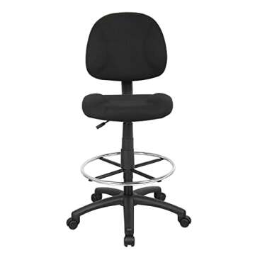 Boss Office Products Ergonomic Works Drafting Chair without Arms in Black