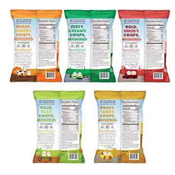 Quevos Egg White Chips - The Original Low Carb Egg Crisps, Crunchy Flavorful Protein & High Fiber Snacks, Keto Snacks, Diabetic & Atkins Friendly, Gluten Free, Protein Crisp, Low Carb Chips - Variety Bundle, 1 Oz Bags (Pack of 5)