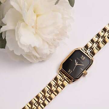 Anne Klein Gold and Black Dress Watch AK/3774BKGB