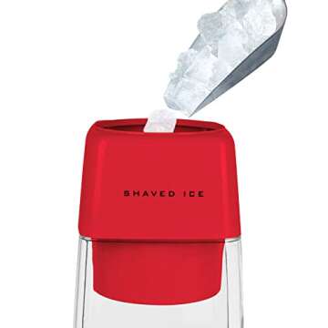 Nostalgia Retro Electric Table-Top Snow Cone Maker, Vintage Shaved Ice Machine Includes 1 Reusable Plastic Cup and Ice Mold, Red