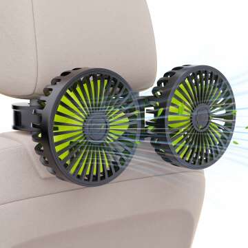 USB Car Cooling Fans for Backseat: Dual Head Fans for Kids