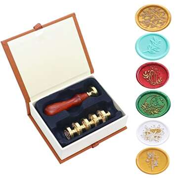 Vintage Wax Seal Stamp Set with Floral Patterns