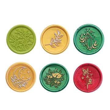 Vintage Wax Seal Stamp Set with Floral Patterns