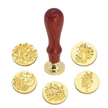 Vintage Wax Seal Stamp Set with Floral Patterns