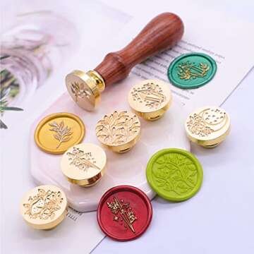 Vintage Wax Seal Stamp Set with Floral Patterns