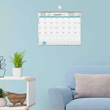 2021-2022 Desk Calendar - Large Desk/Wall Calendar 2-in-1, 22" x 17", 18 Monthly Calendar, July 2021 - December 2022 with Corner Protectors, Ruled Blocks - Black Floral