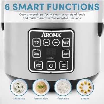 AROMA Digital Rice Cooker & Steamer - 4 Cup Capacity