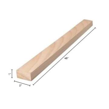 Alexandria Moulding 0Q1X2-27048C 1 in. x 2 in. x 4 ft. Poplar Board