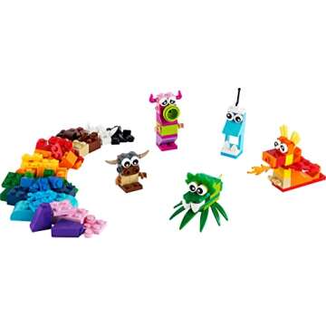 LEGO Classic Creative Monsters 11017 Building Toy Set, Includes 5 Monster Toy Mini Build Ideas to Inspire Creative Play for Kids Ages 4 and Up, Fun Gift for Halloween