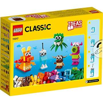 LEGO Classic Creative Monsters 11017 Building Toy Set, Includes 5 Monster Toy Mini Build Ideas to Inspire Creative Play for Kids Ages 4 and Up, Fun Gift for Halloween