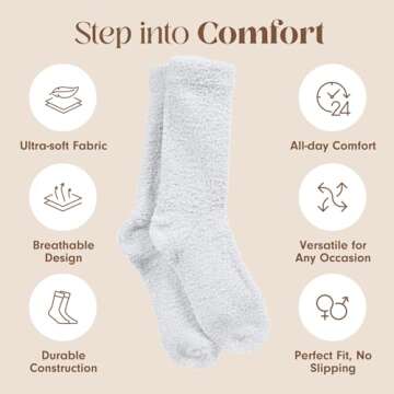 Unboxme Gifts Christmas Warm & Cozy Ultra-Luxe Cloud Sock for Women & Men - Super Soft Luxurious Fabric Sleep Socks