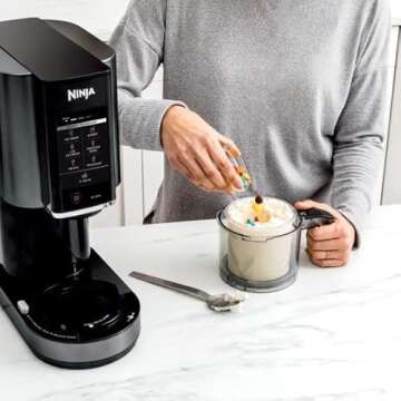 Ninja NC301 CREAMi, Ice Cream, Gelato, Milkshake, Sorbet, and Smoothie Bowl Maker, 7 One-Touch Programs, Black (Renewed)