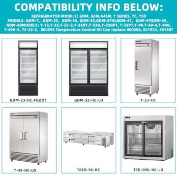 Fuzqq 800393 Temperature Control Kit Compatible with True Refrigerators Parts,Freezer Thermostat,Refrigerator Thermostat,Replace 800306,831932,461387,Fit TC,TSD,T Series,GDM,GEM,G4SM