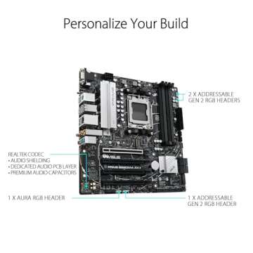 ASUS Prime B650M-A AX II AMD B650 AM5 Ryzen™ Desktop 9000 8000 & 7000 Micro-ATX mATX Motherboard, DDR5, PCIe 5.0 M.2, 2.5Gb LAN, Wi-Fi 6, DisplayPort, HDMI®, BIOS Flashback™ (Renewed)