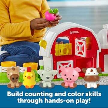 Learning Resources Peekaboo Learning Barnyard Playset, Toddler Learning Toys, Preschool Learning Activities for Boys and Girls, Farm Animal Toys for Ages 18+ Months